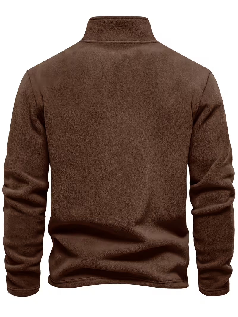 Pull en polaire douce col montant zippé manches longues homme – Plogoff