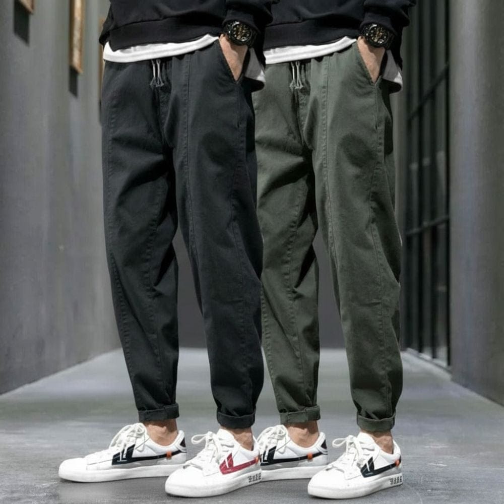 Pantalon cargo fuselé à cordon
