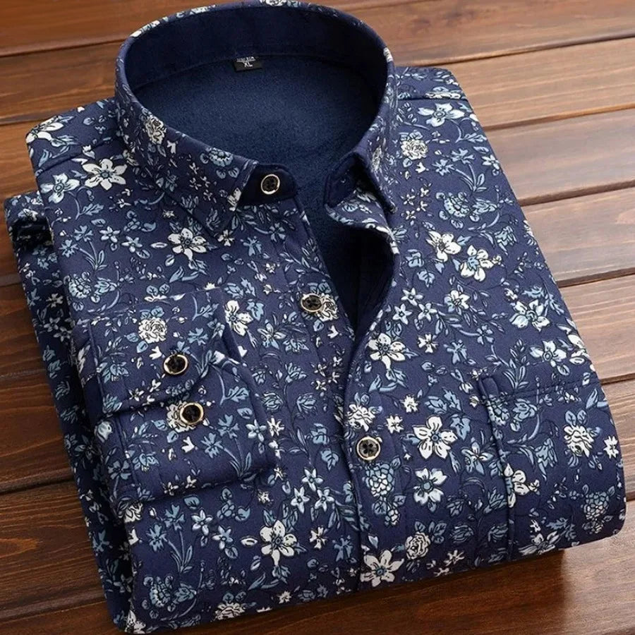 Polo boutonné à motif imprimé