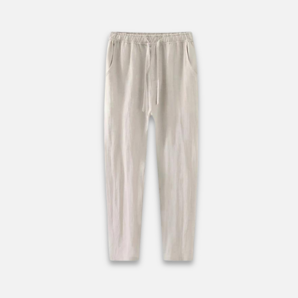 Pantalon léger aspect lin décontracté