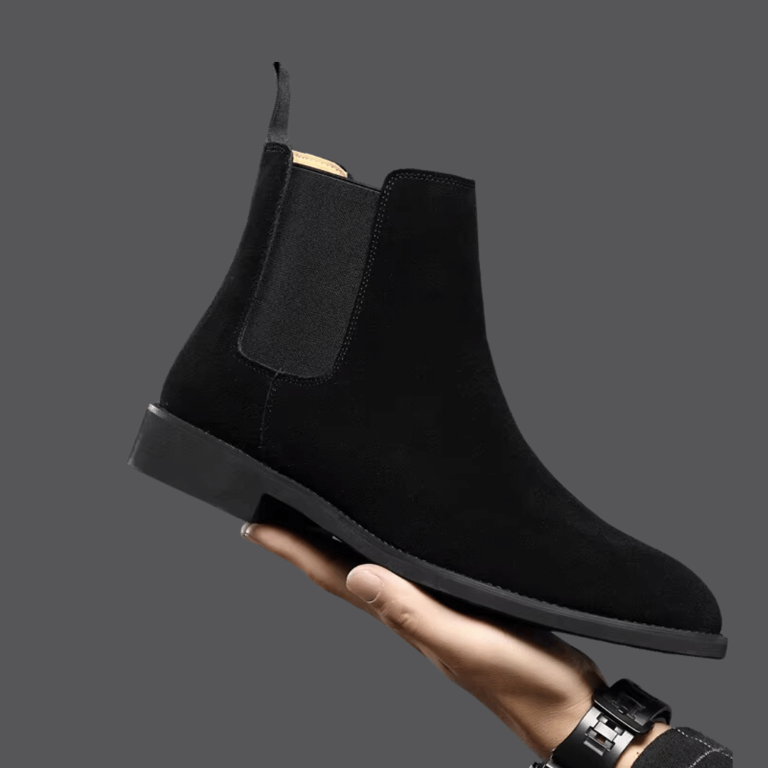 Bottines aspect daim à élastiques latéraux