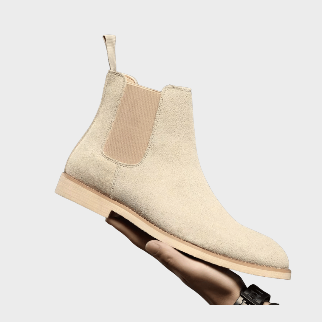 Bottines aspect daim à élastiques latéraux
