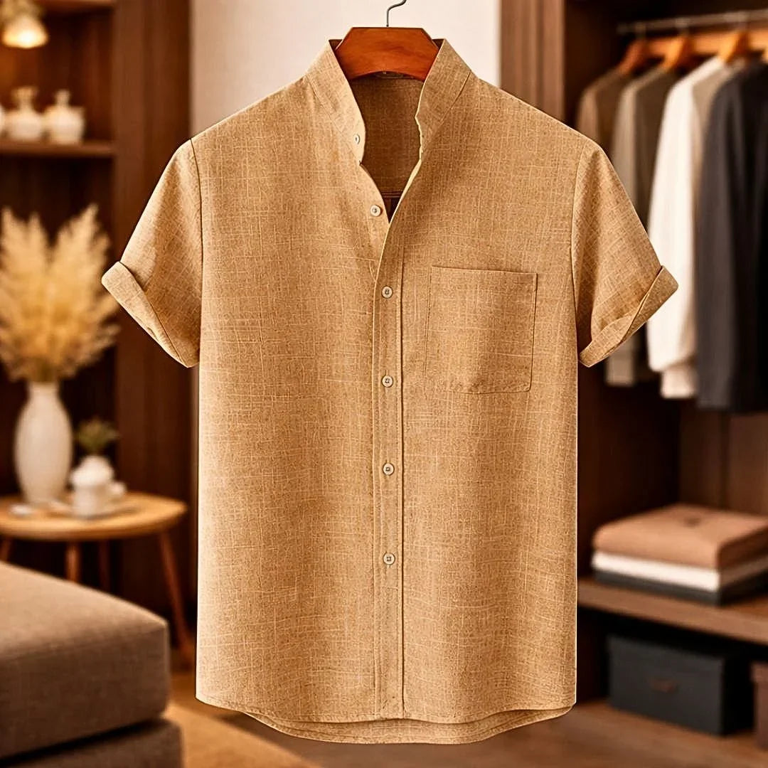 Chemise d'été aspect lin coupe moderne