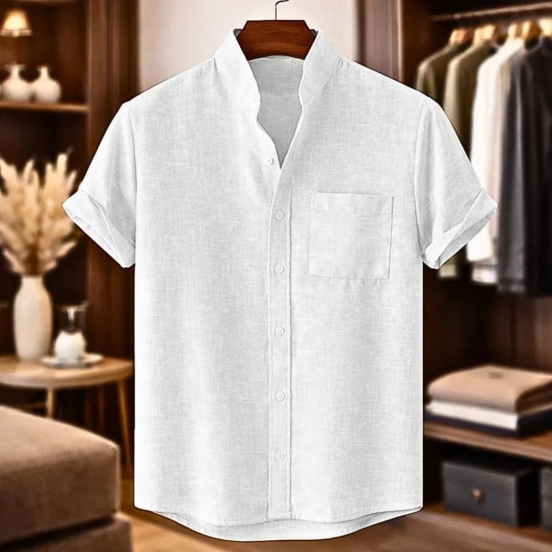 Chemise d'été aspect lin coupe moderne