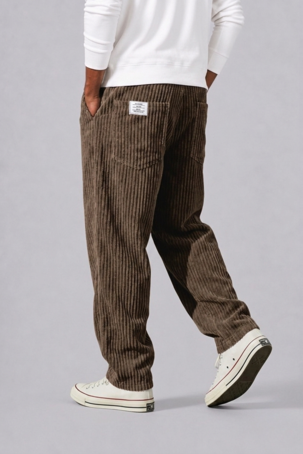 Pantalon en velours côtelé taille élastique coupe droite homme – Sancerre