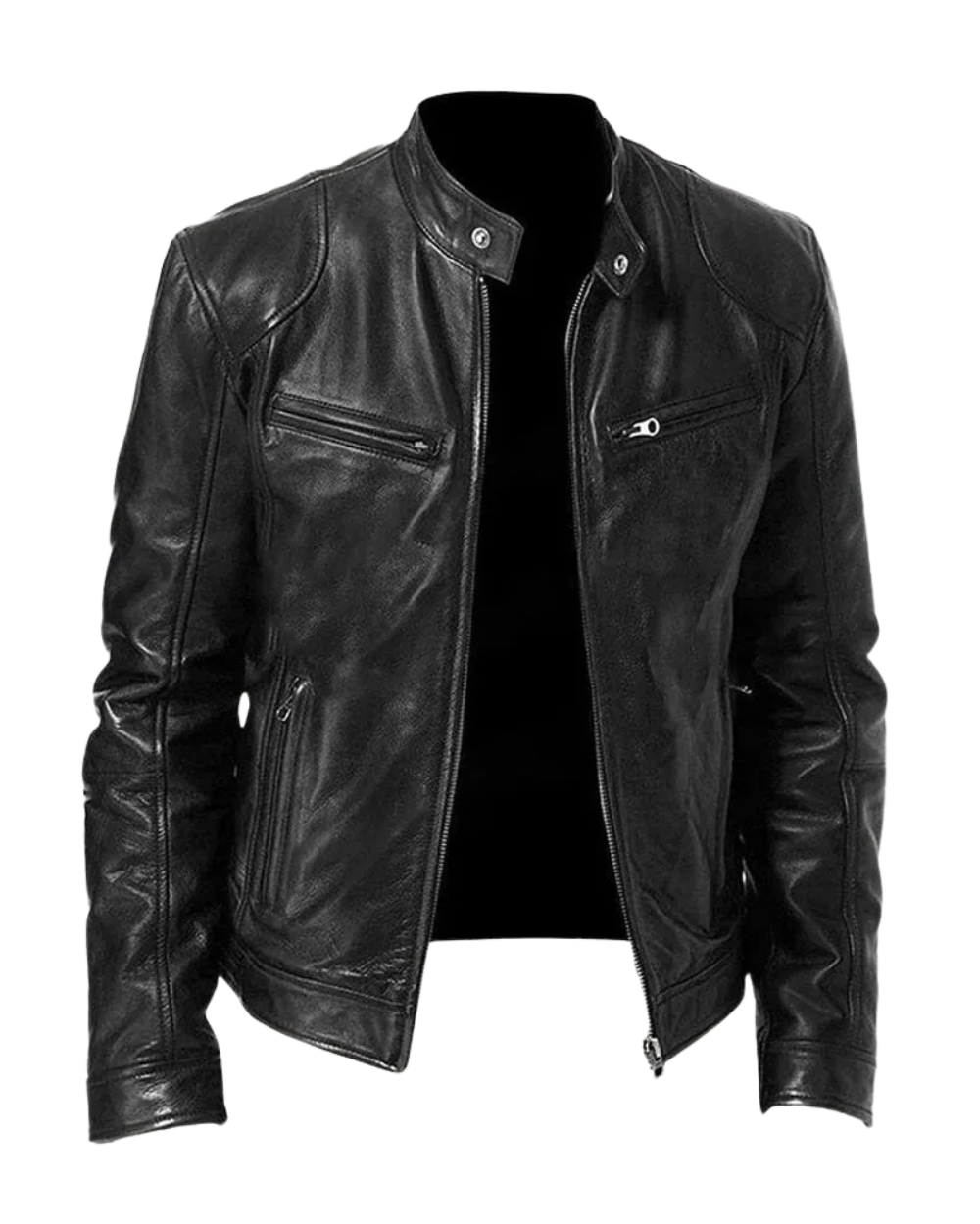 Veste en cuir élégante intemporelle finition soignée homme – Doué