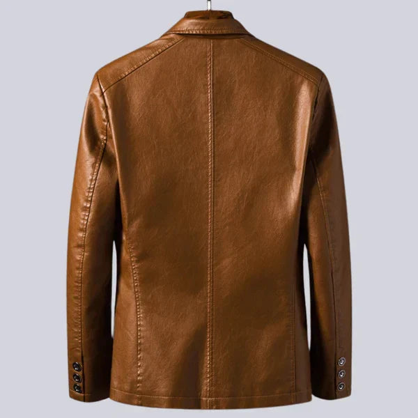 Veste blazer effet cuir à deux boutons