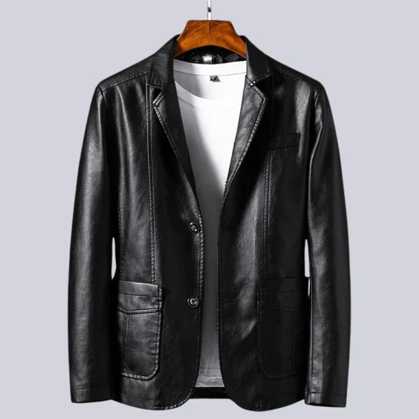 Veste blazer effet cuir à deux boutons