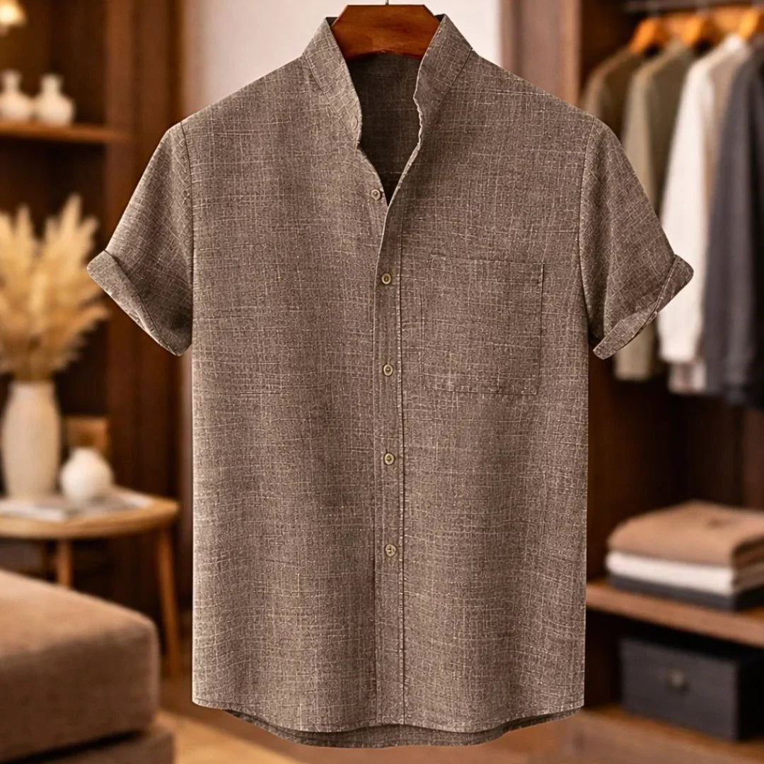 Chemise d'été aspect lin coupe moderne