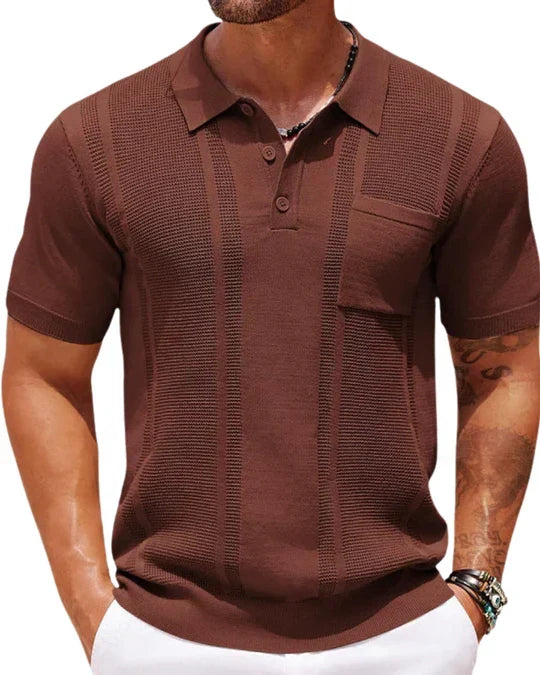 Polo en maille texturée