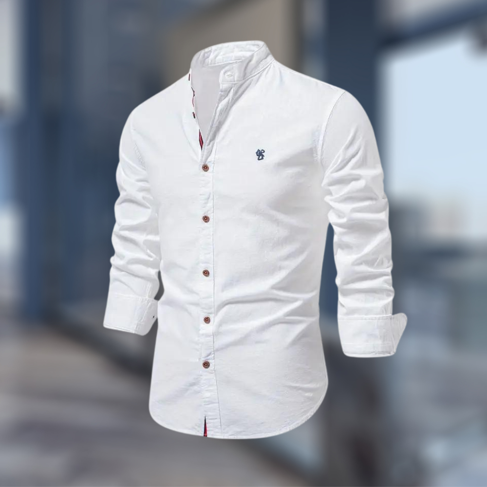Chemise unie à col officier