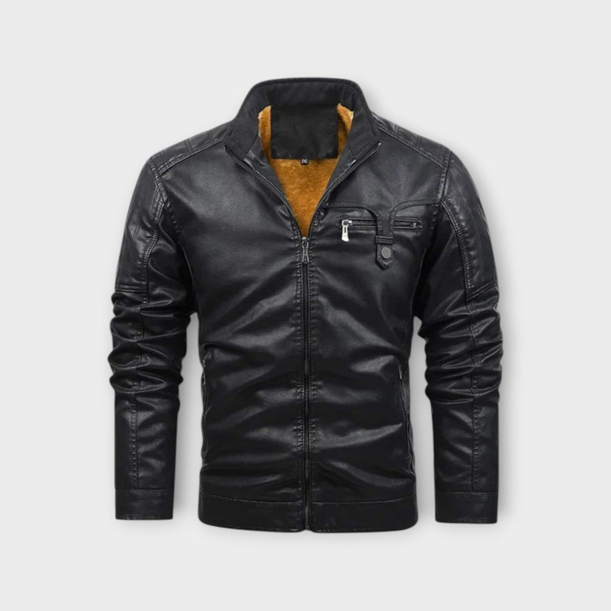 Veste effet cuir doublée façon polaire
