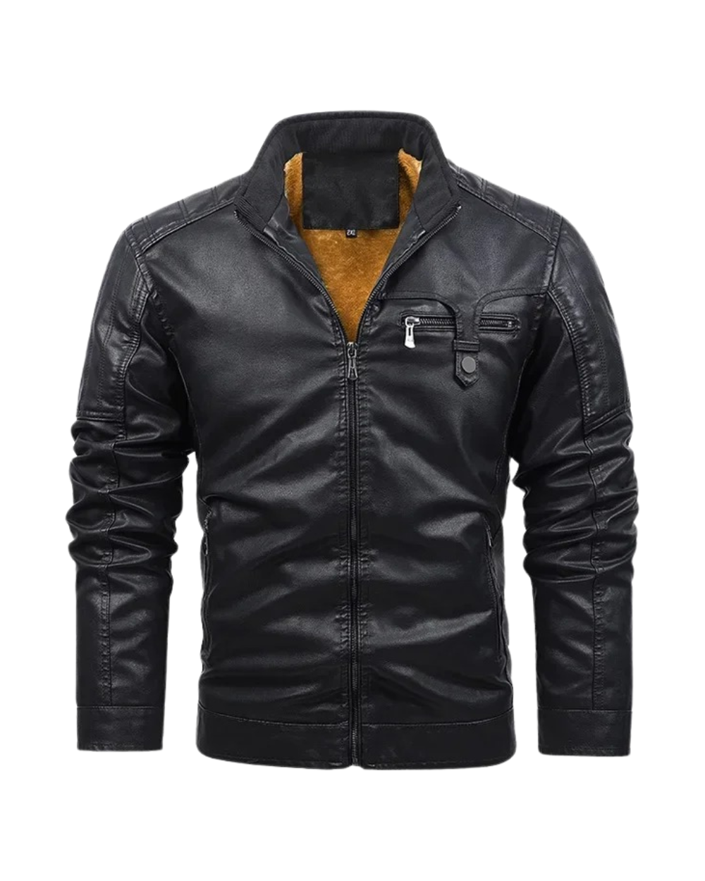 Blouson effet cuir doublé peluche