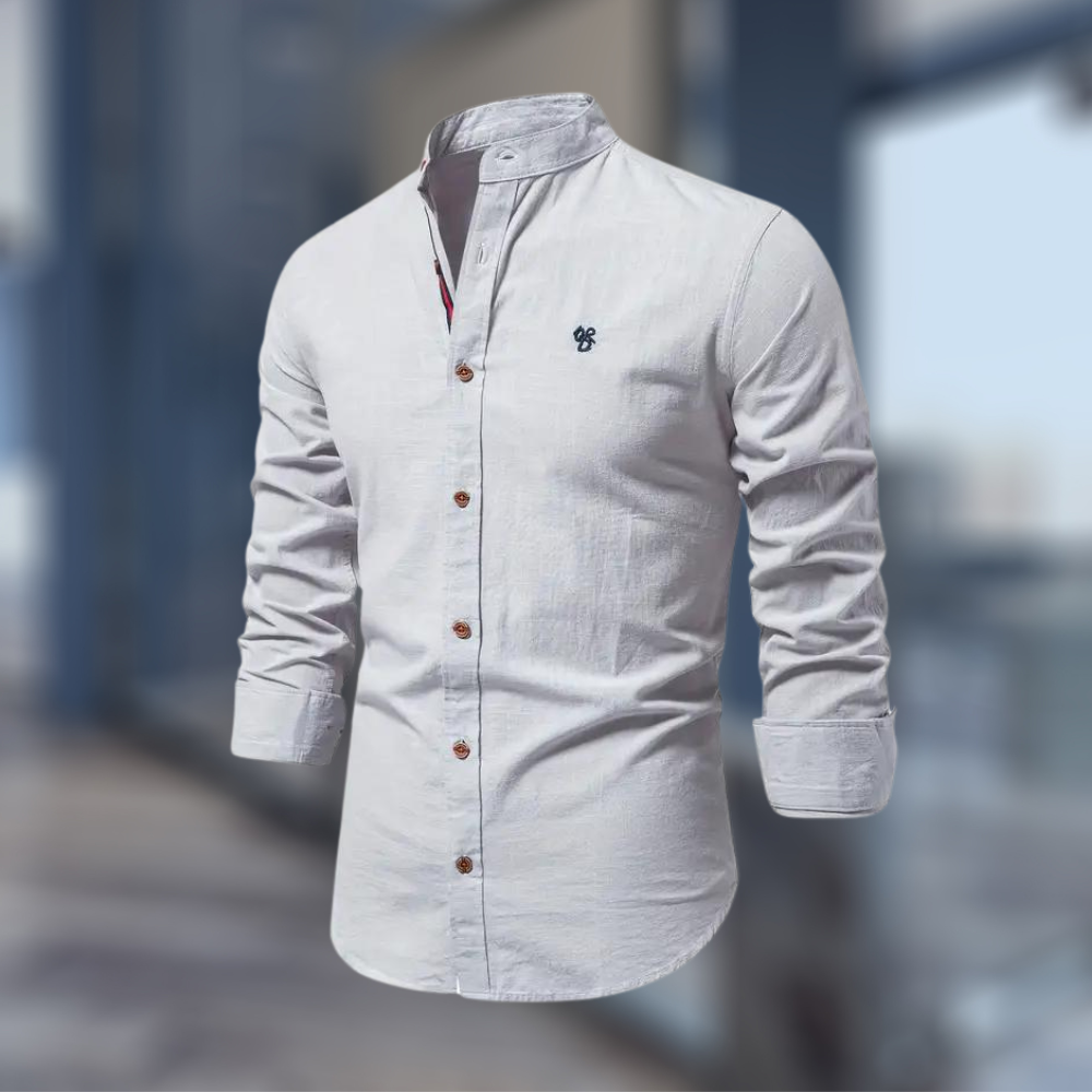Chemise unie à col officier