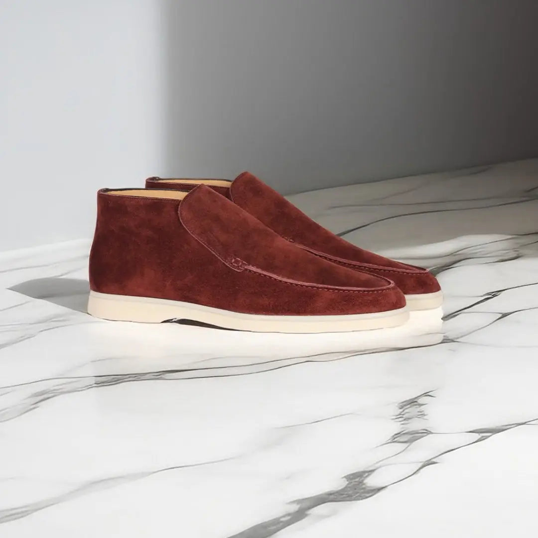 Mocassins élégants en daim pour le quotidien au chic discret homme – Rouge