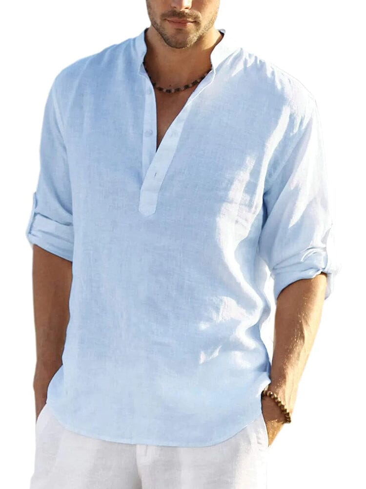 Chemise aspect lin col tunisien