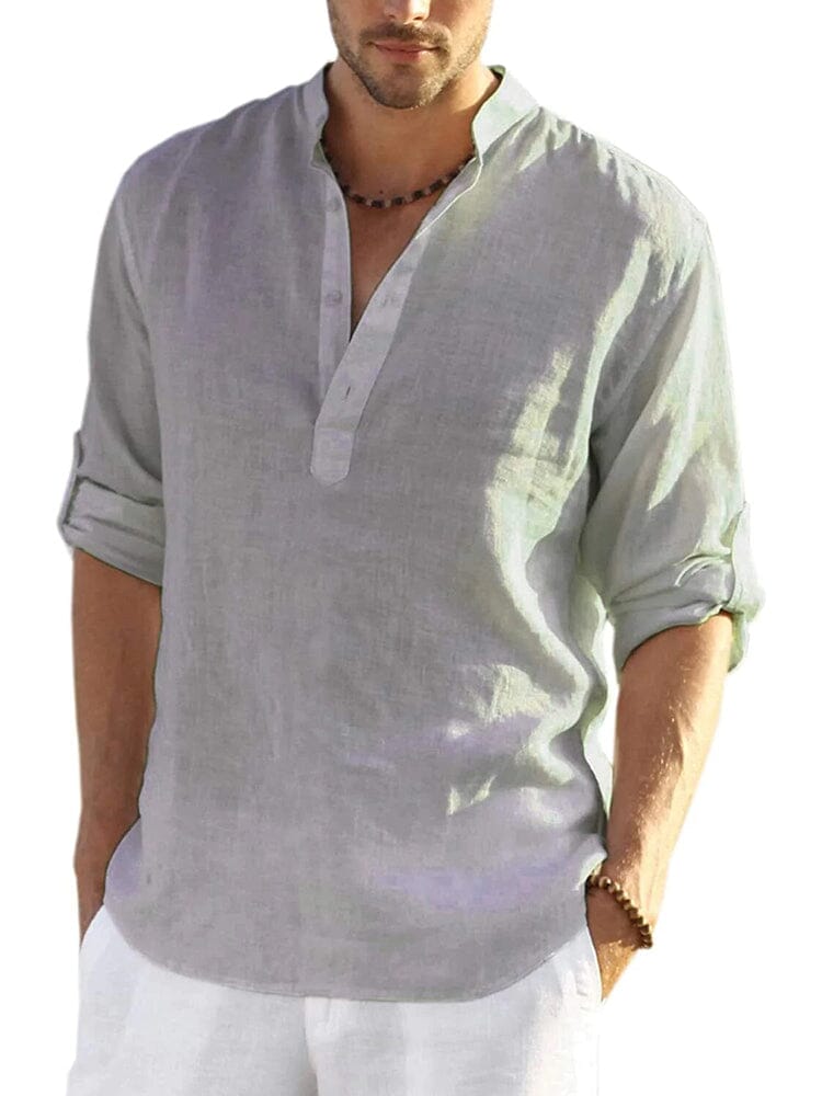 Chemise aspect lin col tunisien