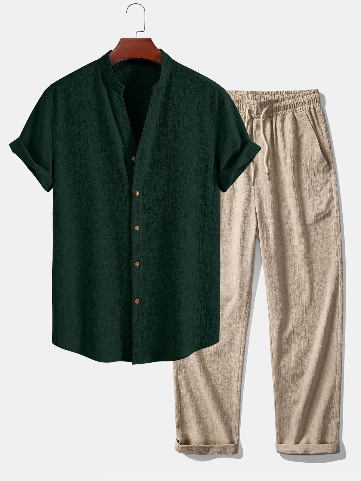 Ensemble chemise manches courtes et pantalon ample