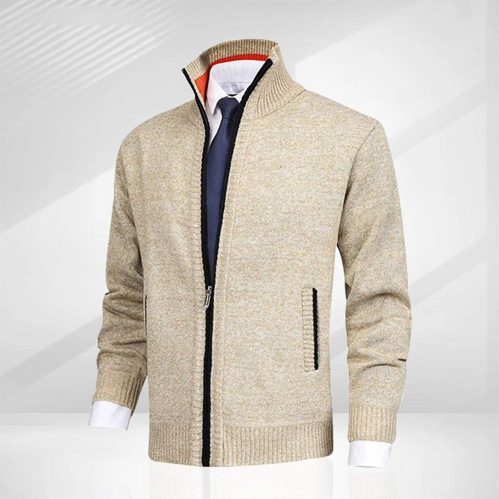 Cardigan chaud en maille boutonné coupe confortable col V homme – Binic