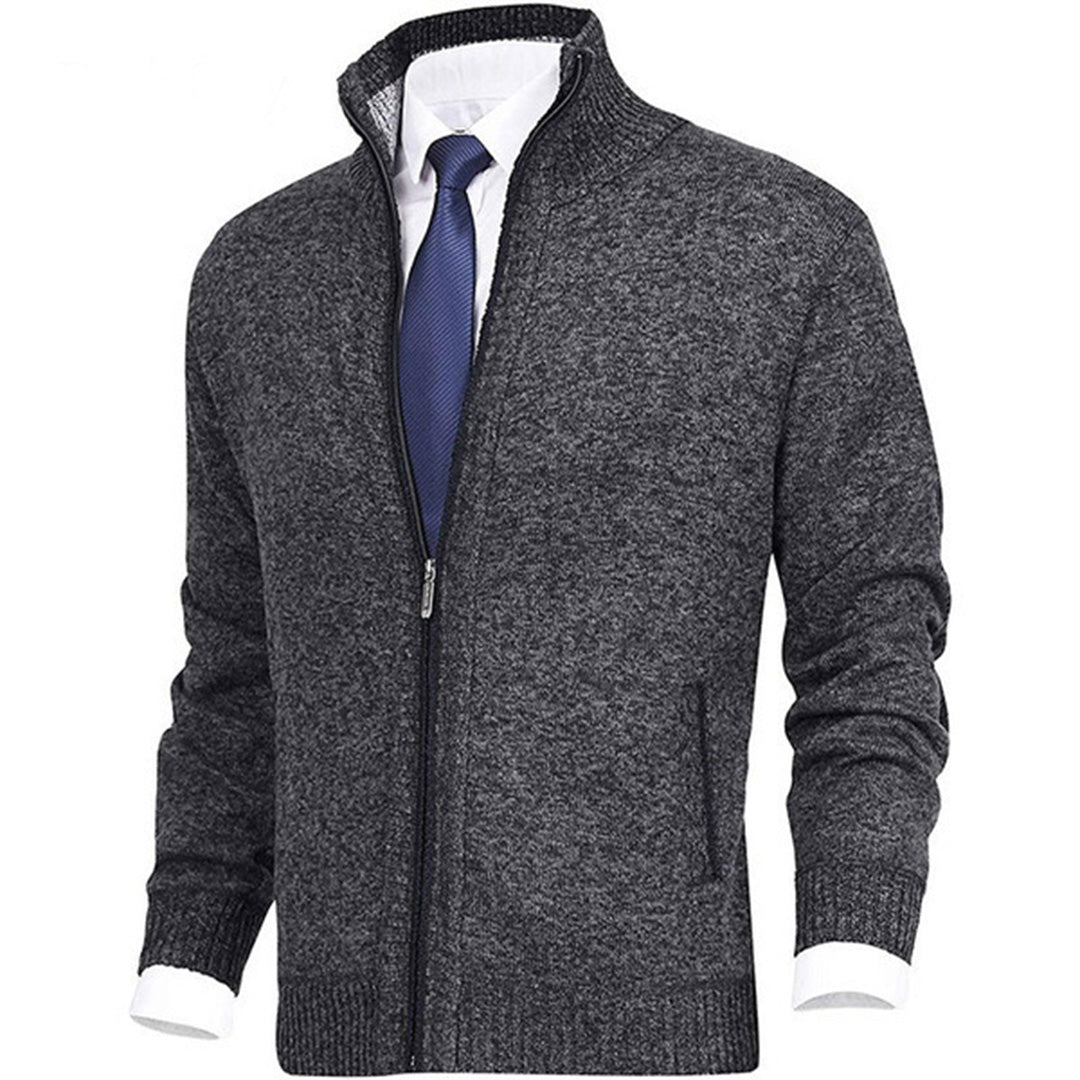 Cardigan chaud en maille boutonné coupe confortable col V homme – Binic