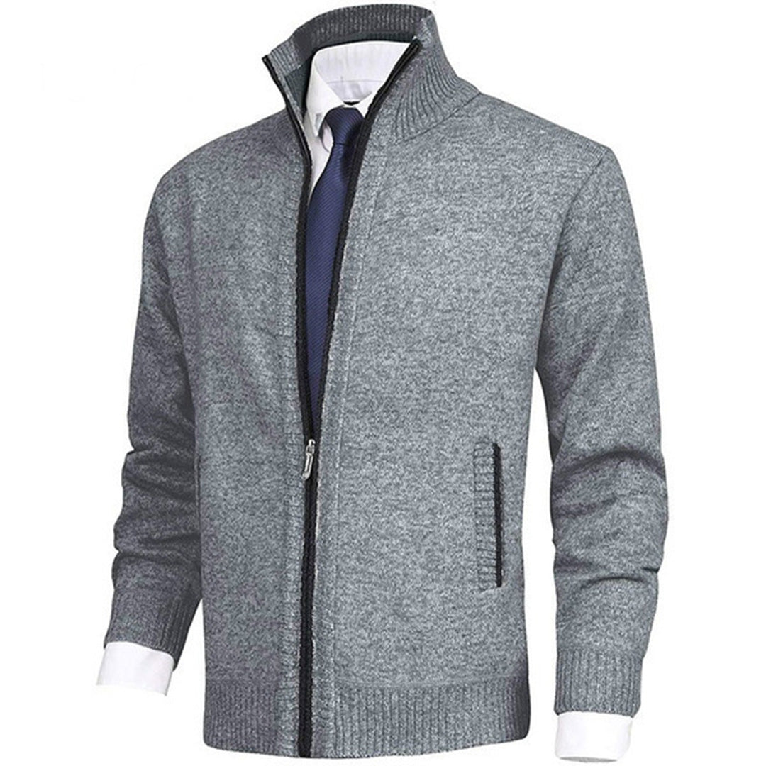 Cardigan chaud en maille boutonné coupe confortable col V homme – Binic