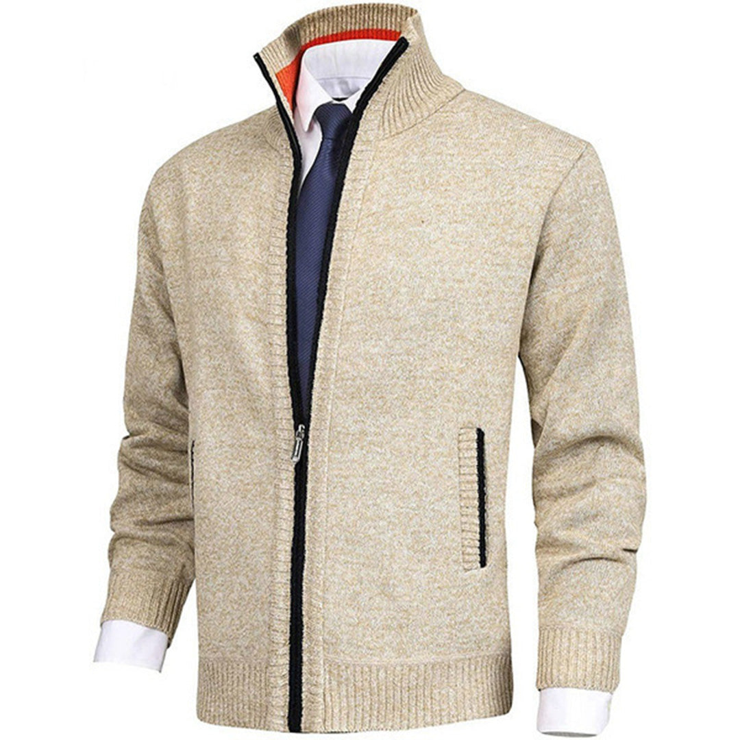 Cardigan chaud en maille boutonné coupe confortable col V homme – Binic