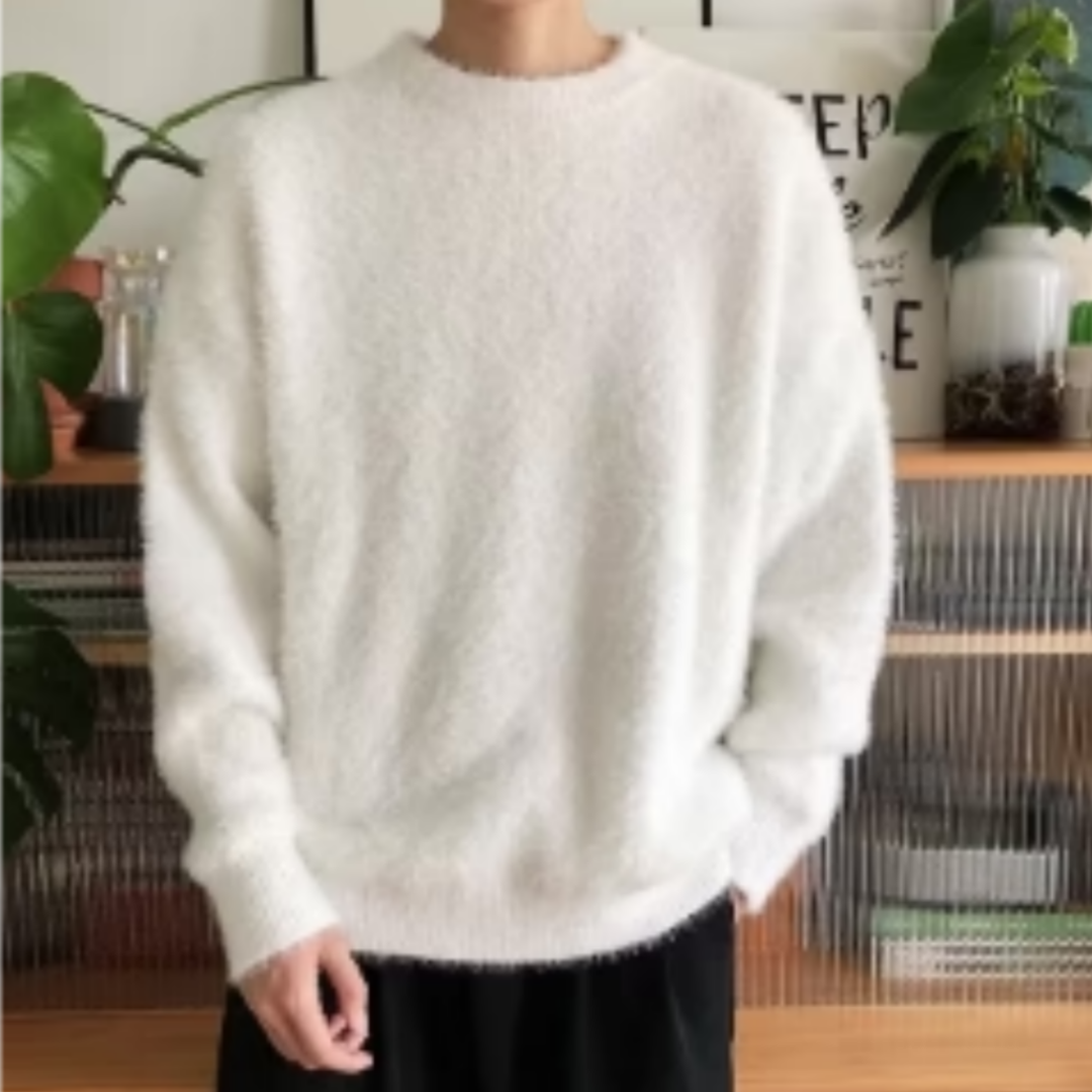 Pull doux et chaud col rond texture duveteuse homme – Chitenay