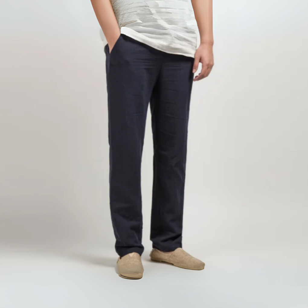 Pantalon en lin coupe droite décontractée léger homme – Chambord