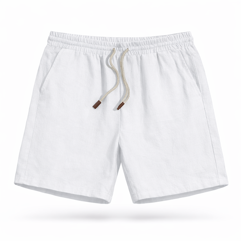 Short en lin à taille élastique et cordon de serrage coupe décontractée homme – Saint-Émilion