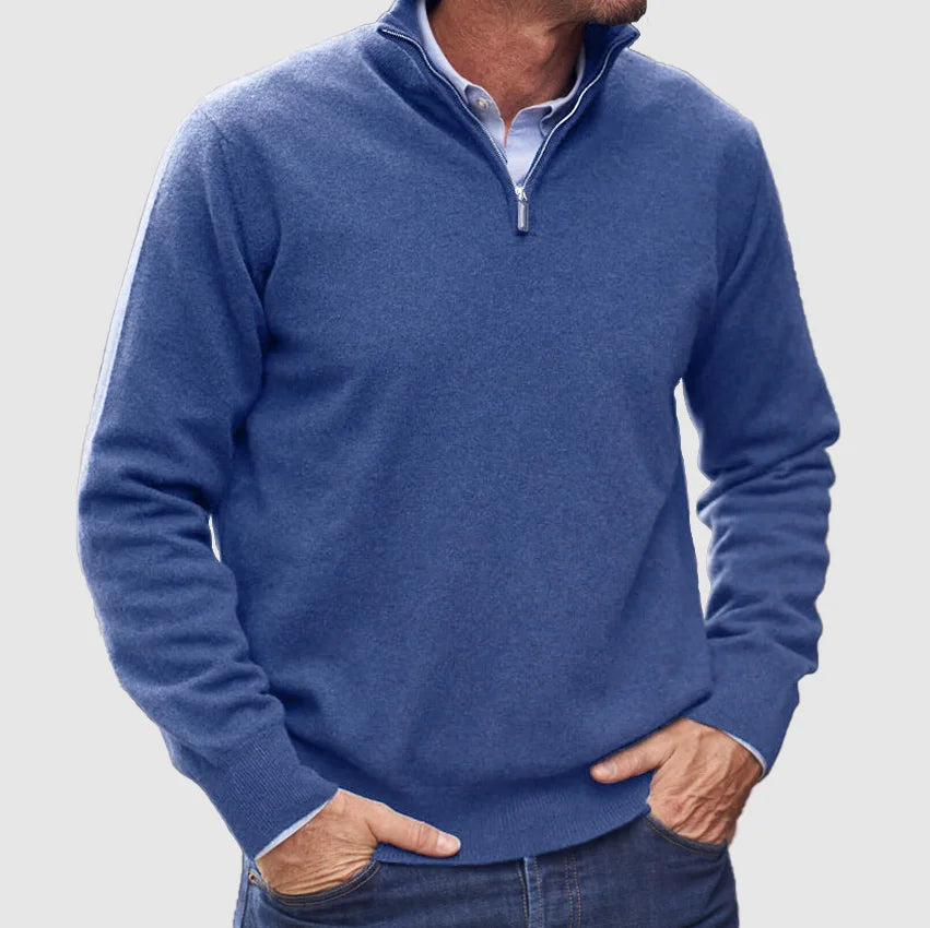 Pull col camionneur zippé maille fine