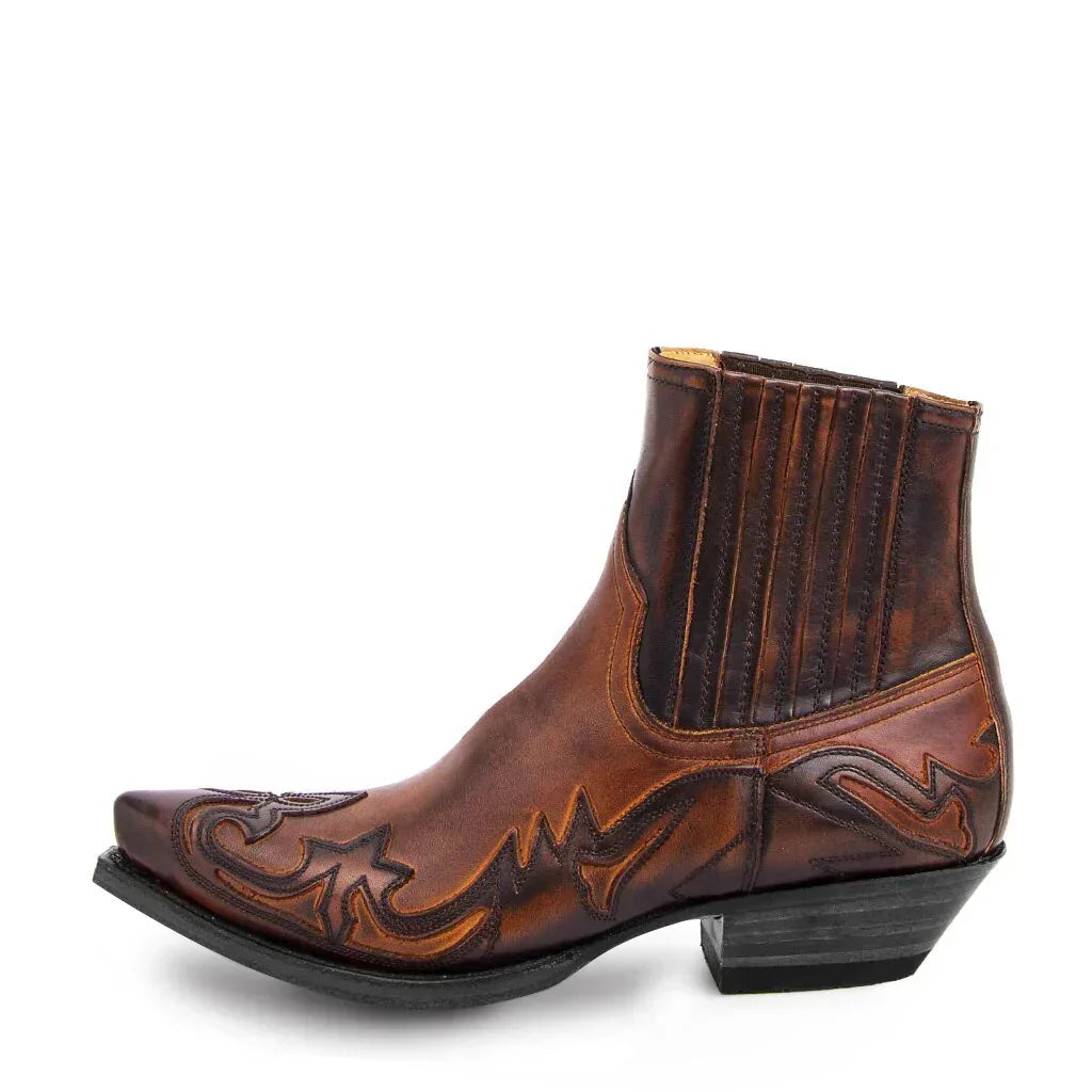 Bottines style cowboy en cuir à bout pointu homme – Pont-Royal