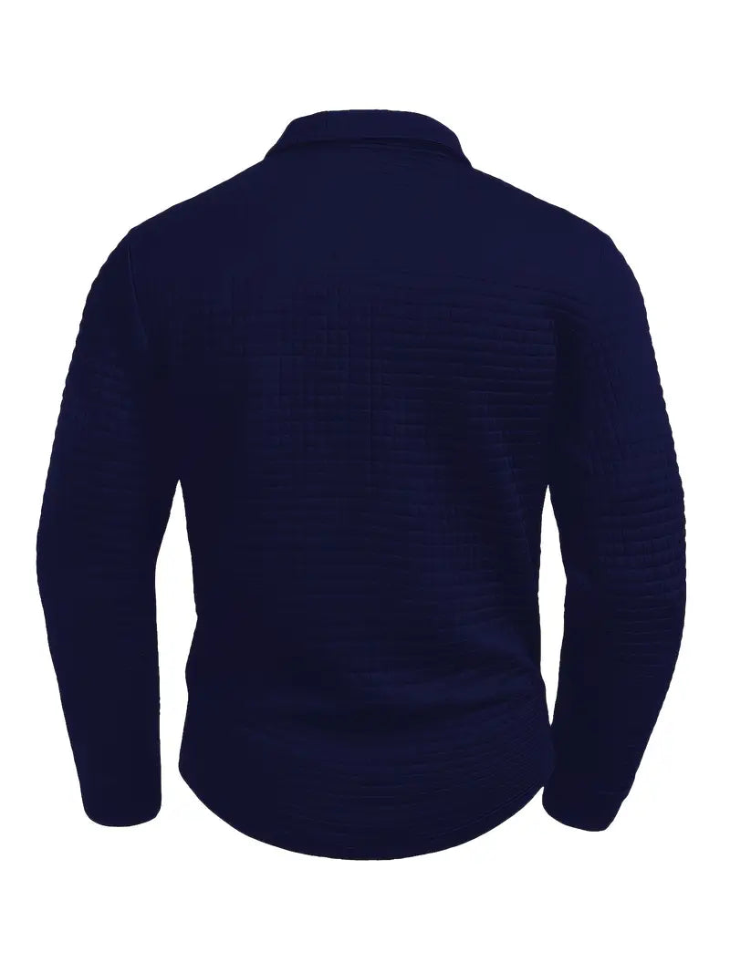 Polo manches longues texturé à poche zippée
