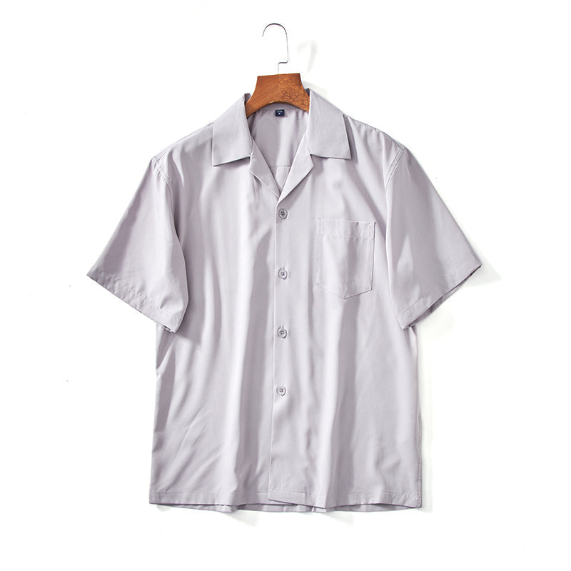 Chemise col cubain à manches courtes