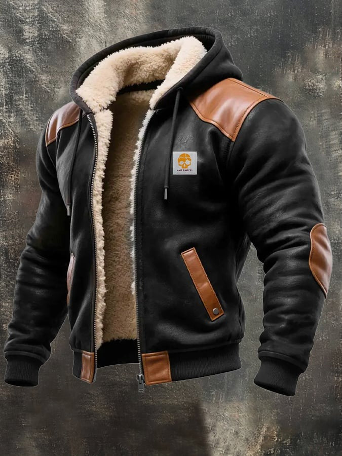 Veste vintage en daim à capuche au style intemporel homme – Beethoven