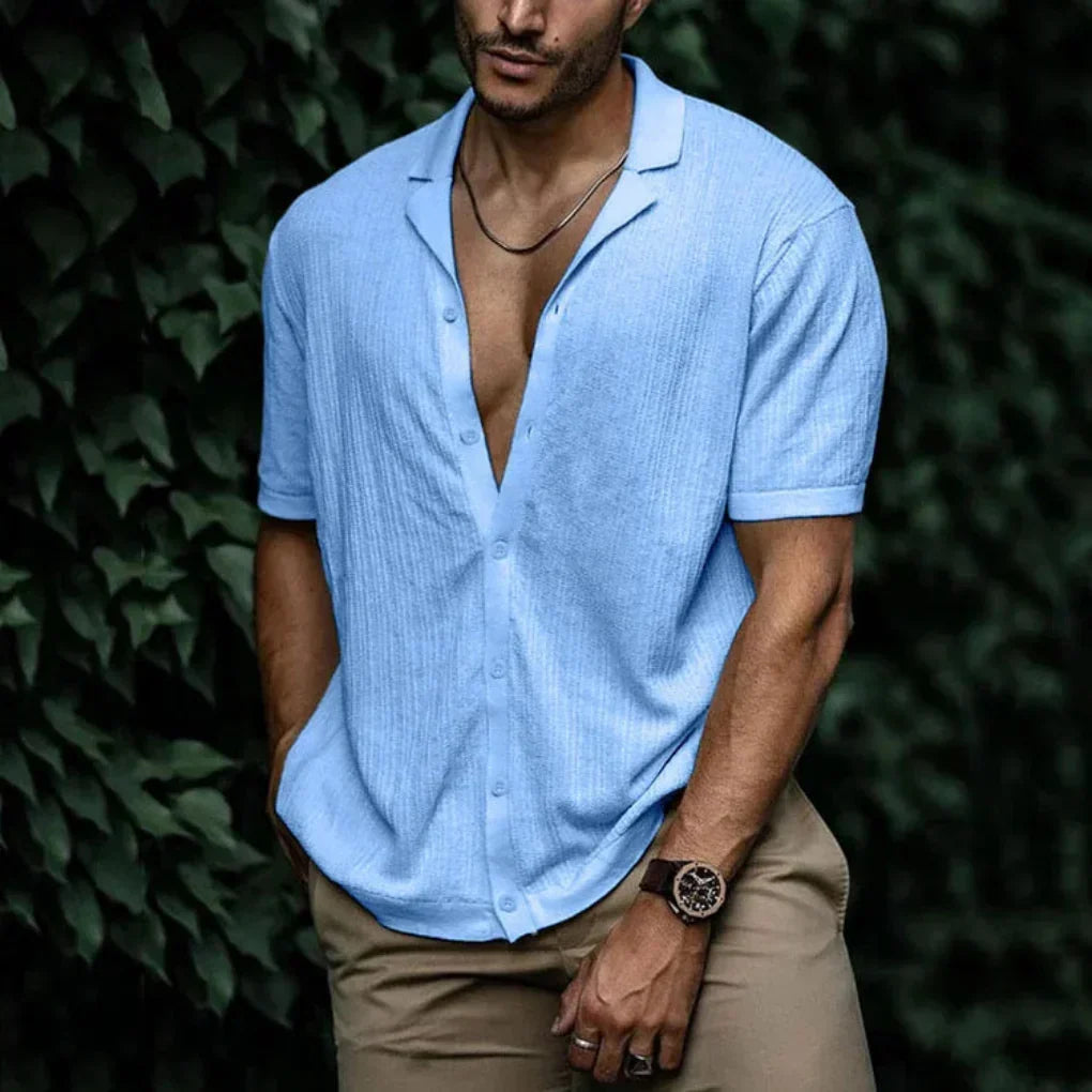 Chemise en maille aspect lin