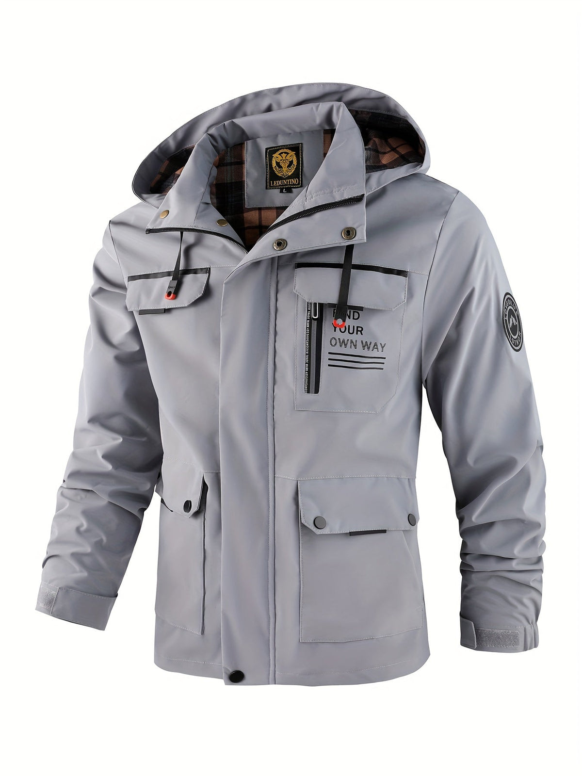Veste zippée à capuche motif lettres