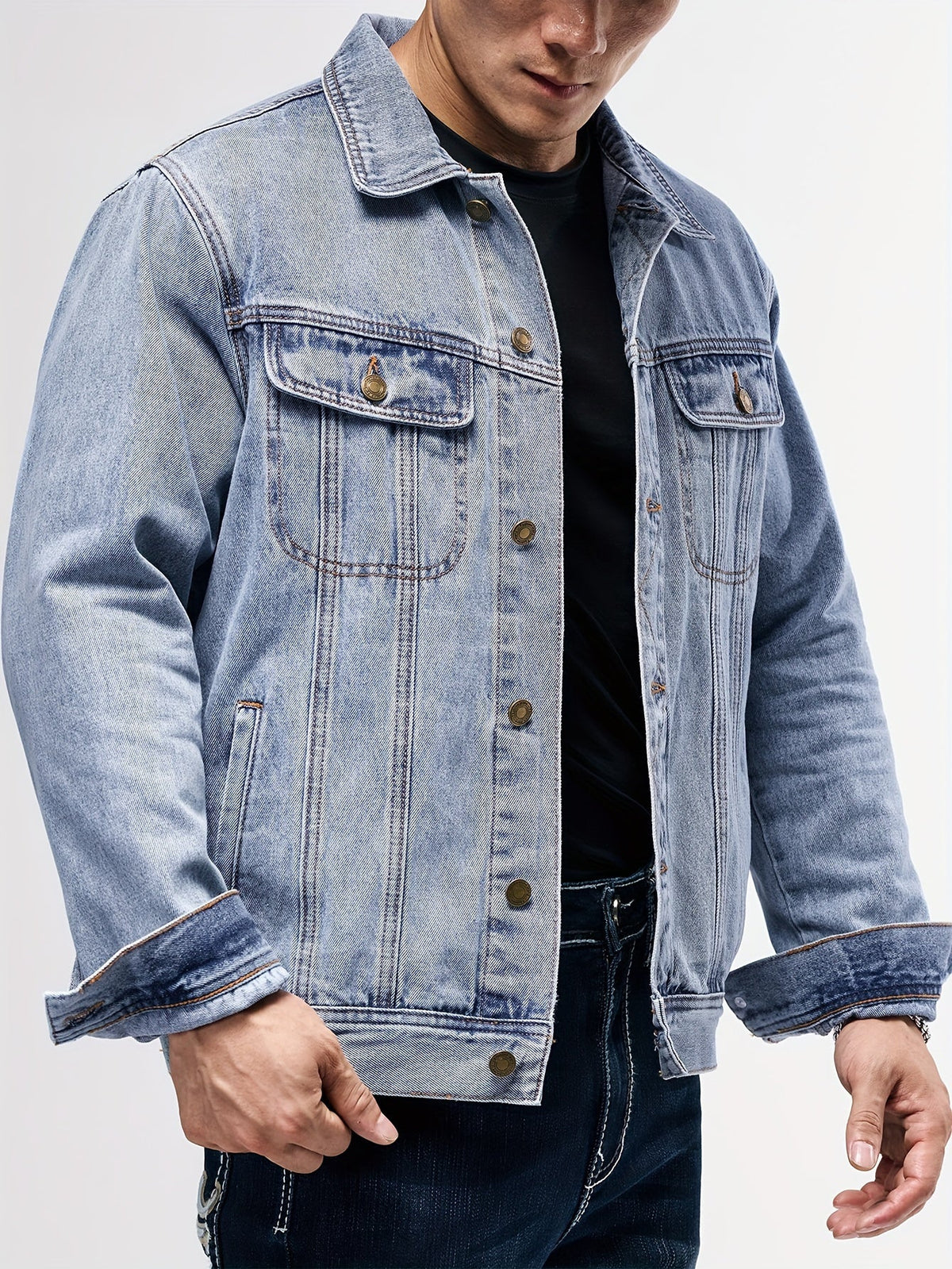 Veste en jean esprit travail unie
