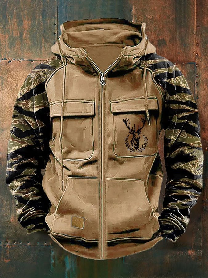 Sweat zippé à capuche multi-poches