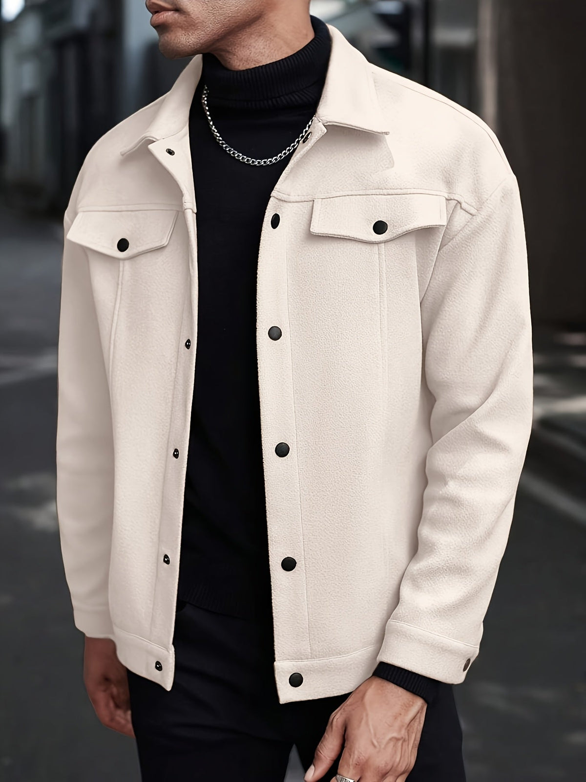 Veste unie à col à revers