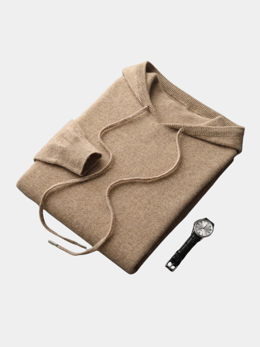 Sweat à capuche en maille beige