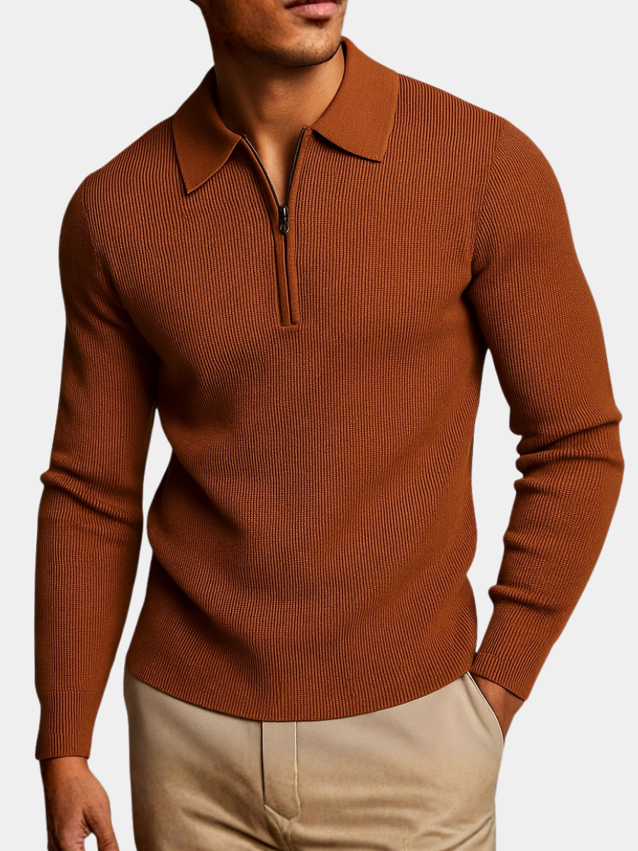 Sweat zippé en maille gaufrée