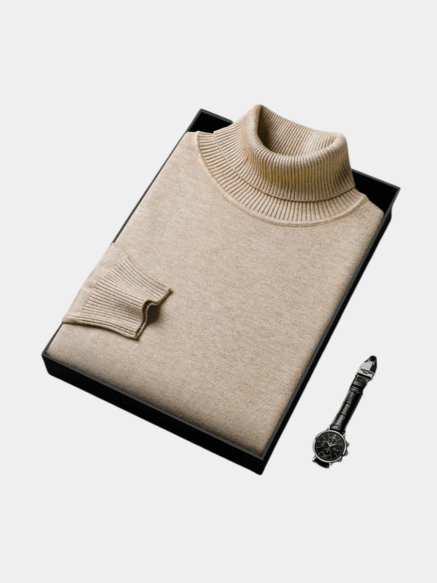 Pull à col haut en maille chaude à la finition soignée homme – Serre-Ponçon