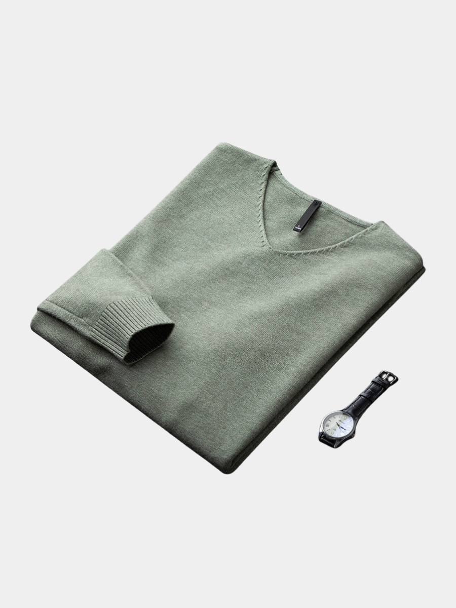 Pull col V en maille fine