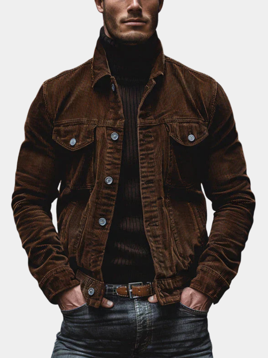 Veste en velours côtelé boutonnée