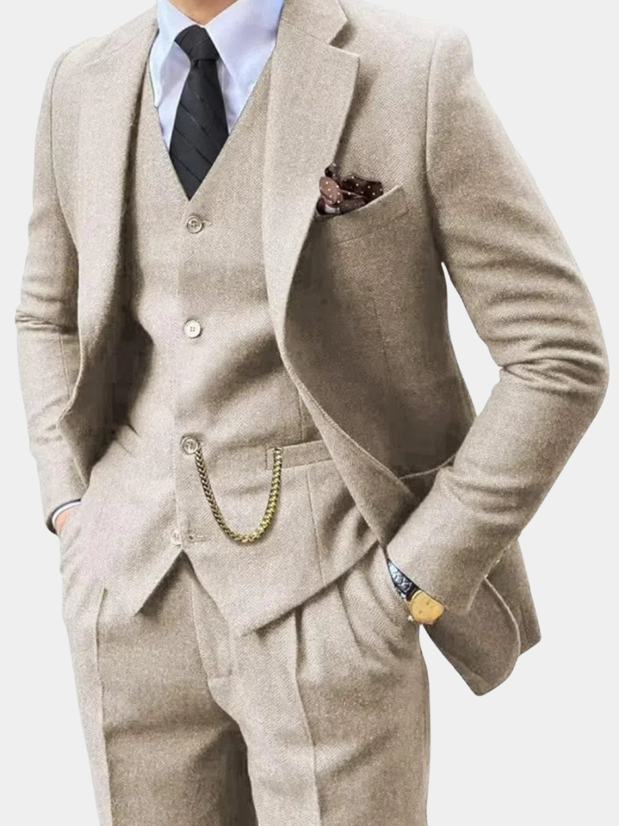 Costume à chevrons deux pièces au chic discret homme – Saint-Tropez