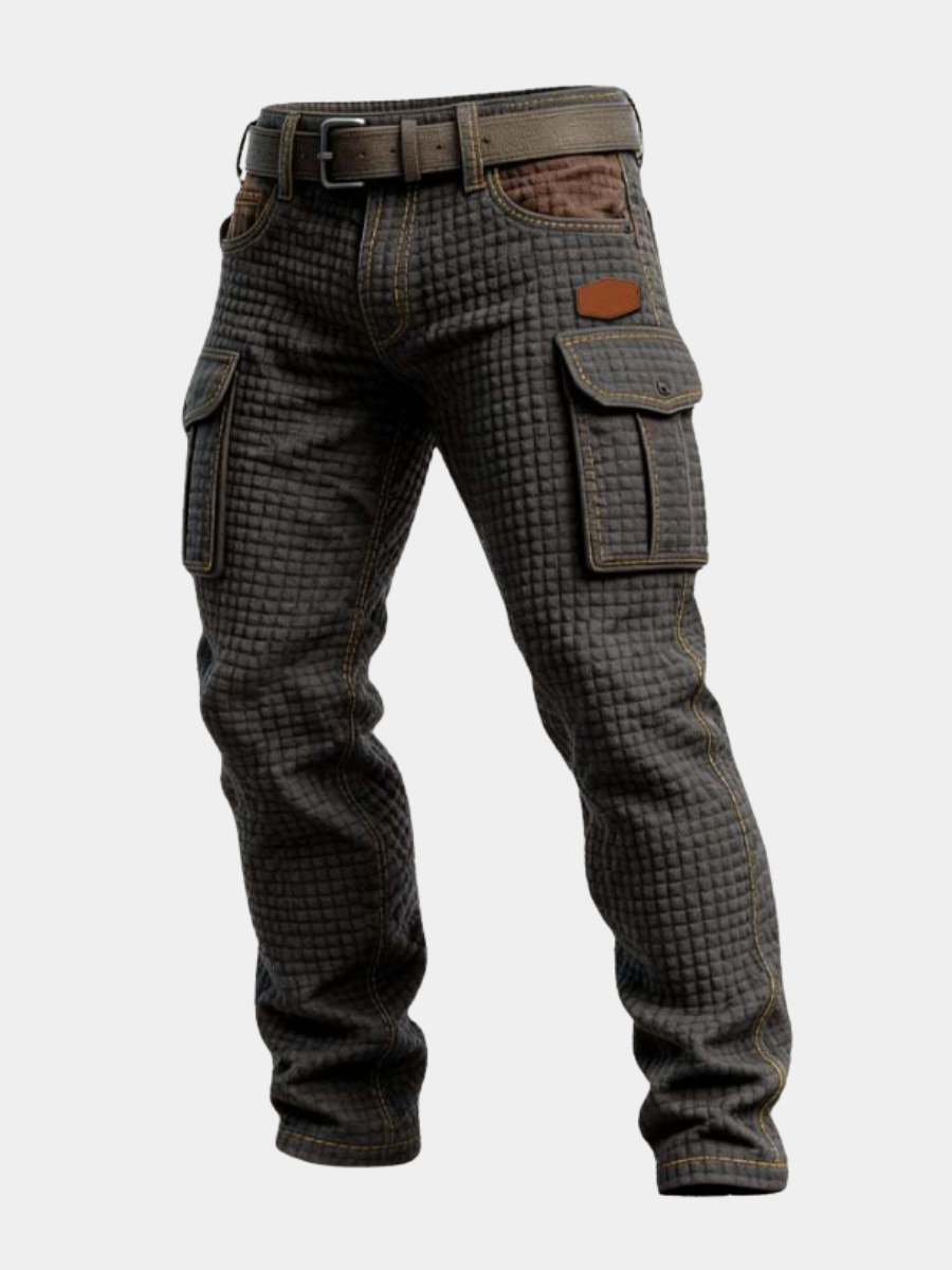 Pantalon cargo structuré tissage texturé coupe droite homme – Amboise