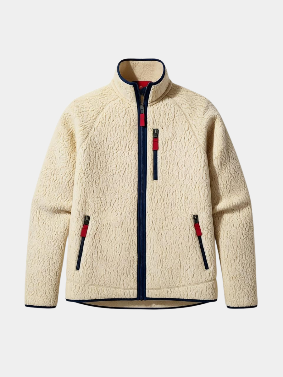 Veste polaire effet sherpa zippée à col montant