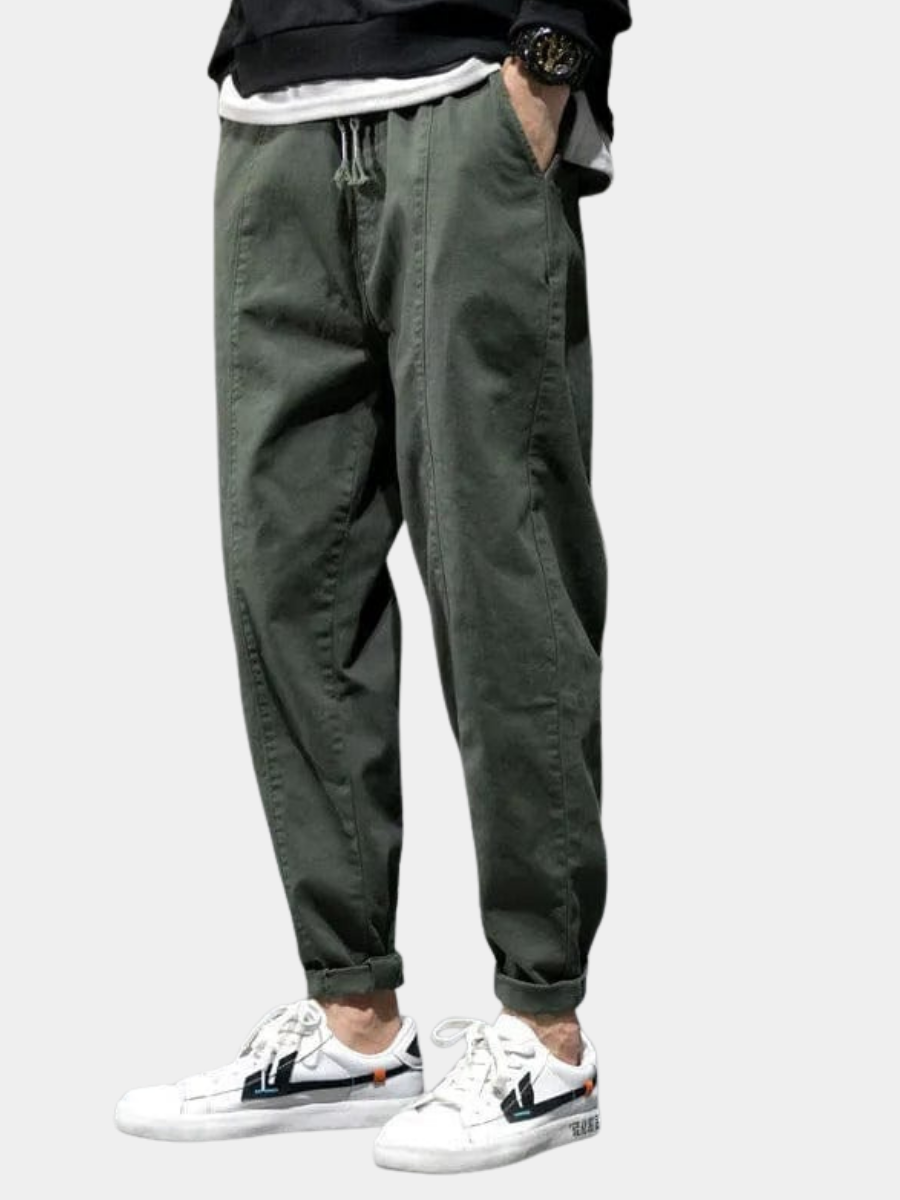 Pantalon cargo fuselé à cordon