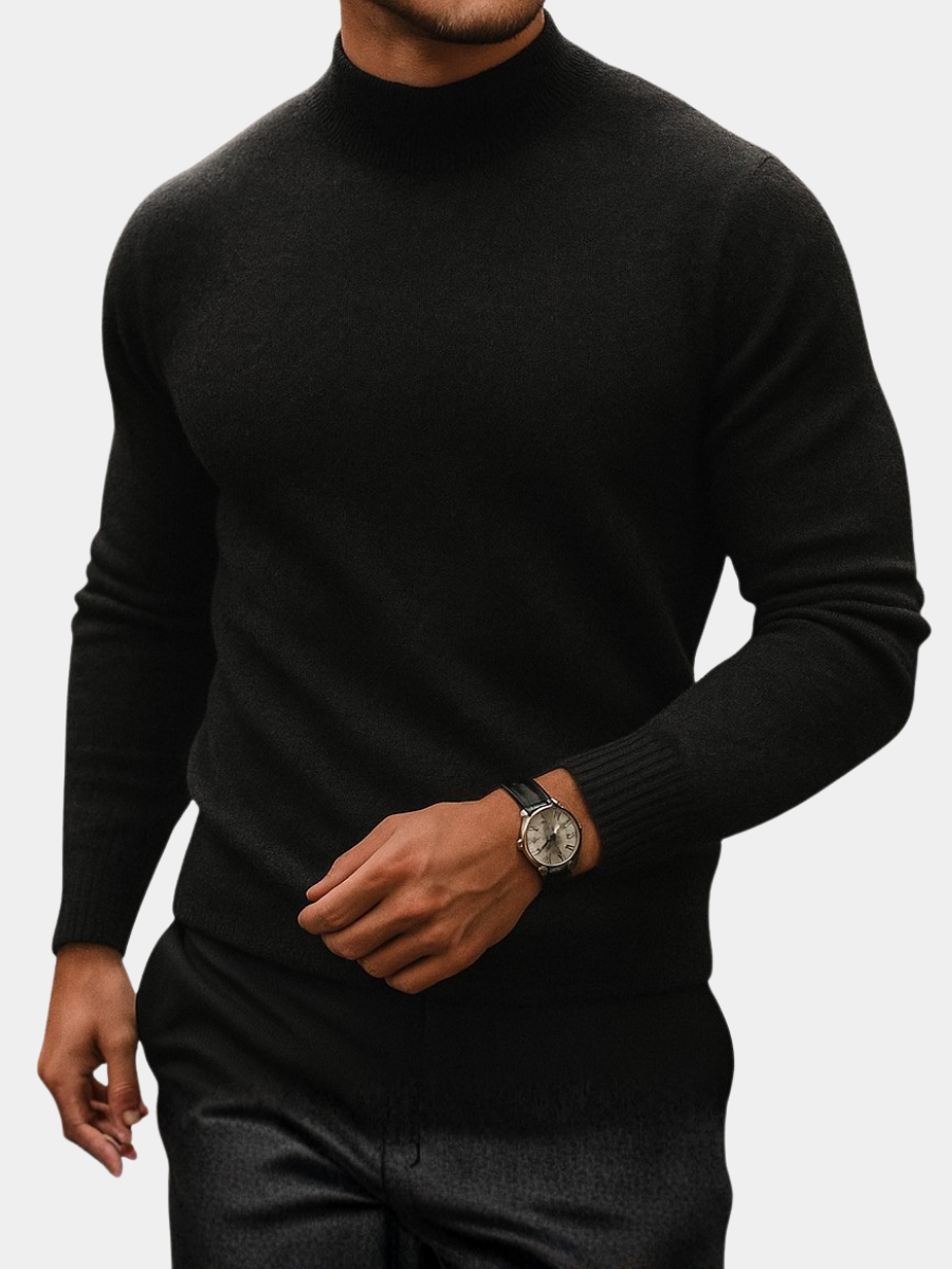 Pull col cheminée maille fine