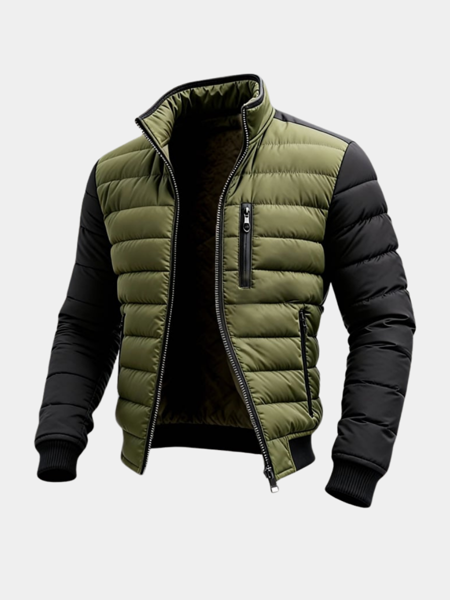 Veste matelassée zippée vert militaire